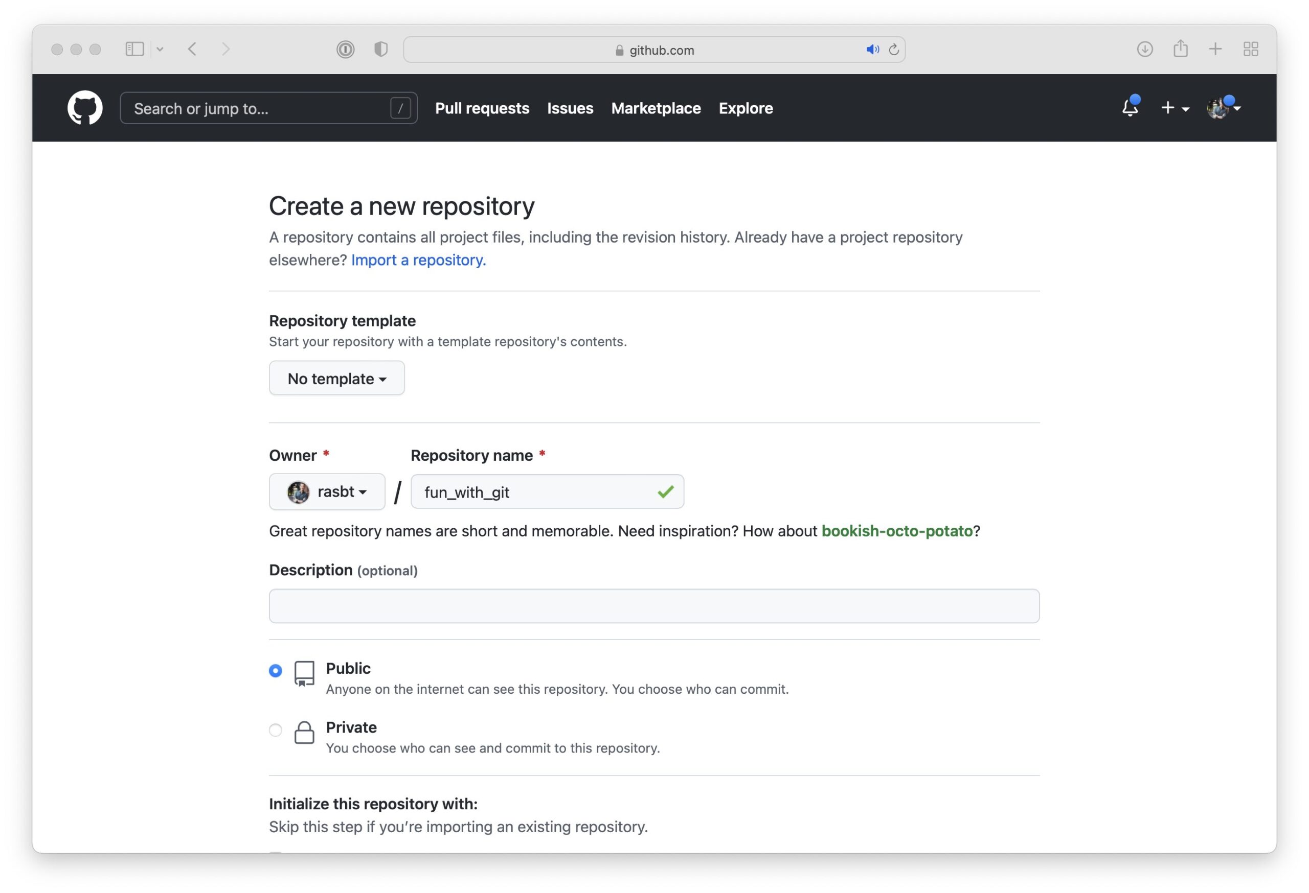 New GitHub repository details